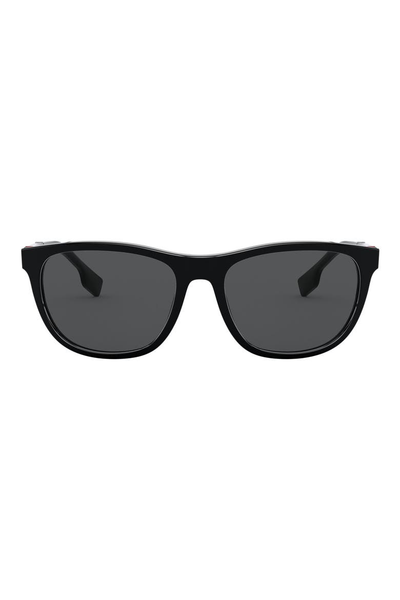 58mm Rectangular Sunglasses, Main, color, BLACK/ GREY