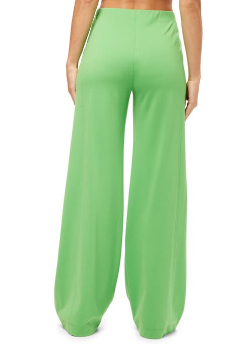 Shop Trina Turk Record Wide Leg Ponte Pant In Grass Court Green