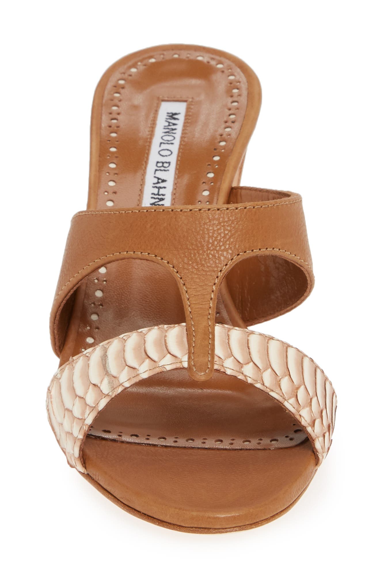 Manolo Blahnik Jedjulul Genuine Snakeskin Slide Sandal, Alternate, color, 