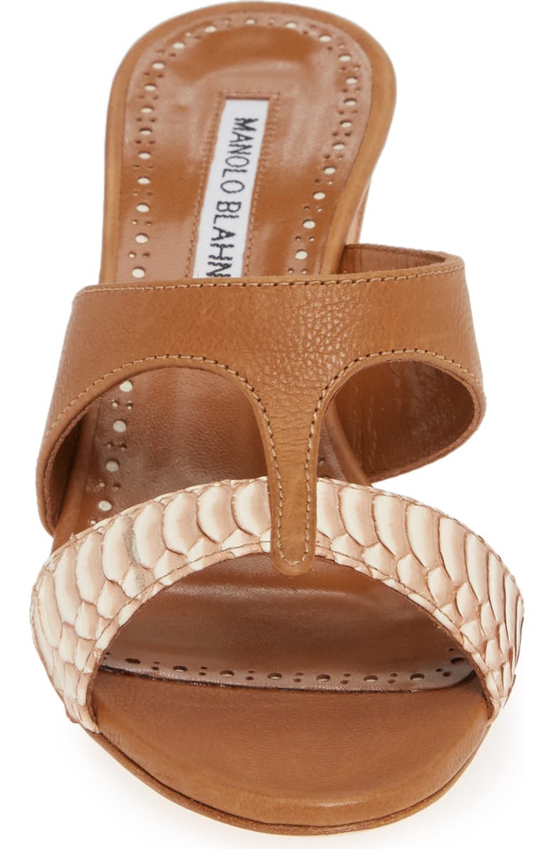 Manolo Blahnik Jedjulul Genuine Snakeskin Slide Sandal, Alternate, color,