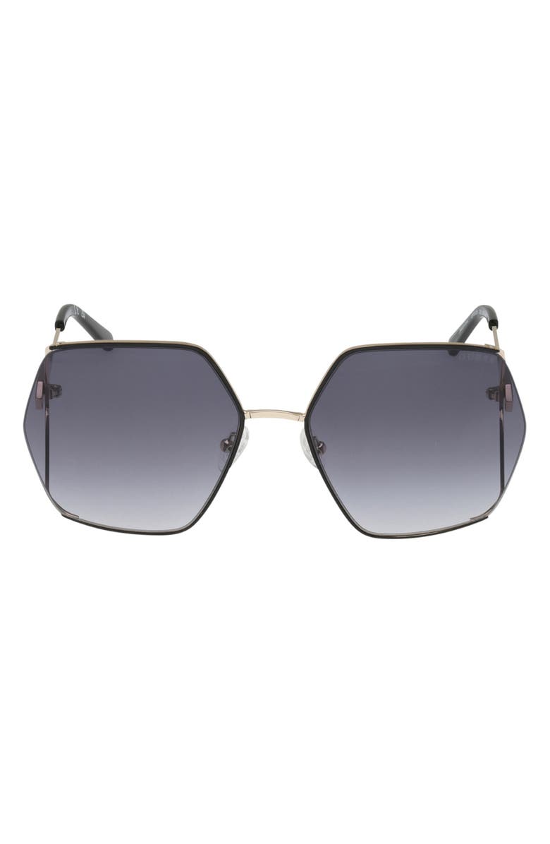GUESS 60mm Geometric Sunglasses, Main, color, Gold / Gradient Smoke