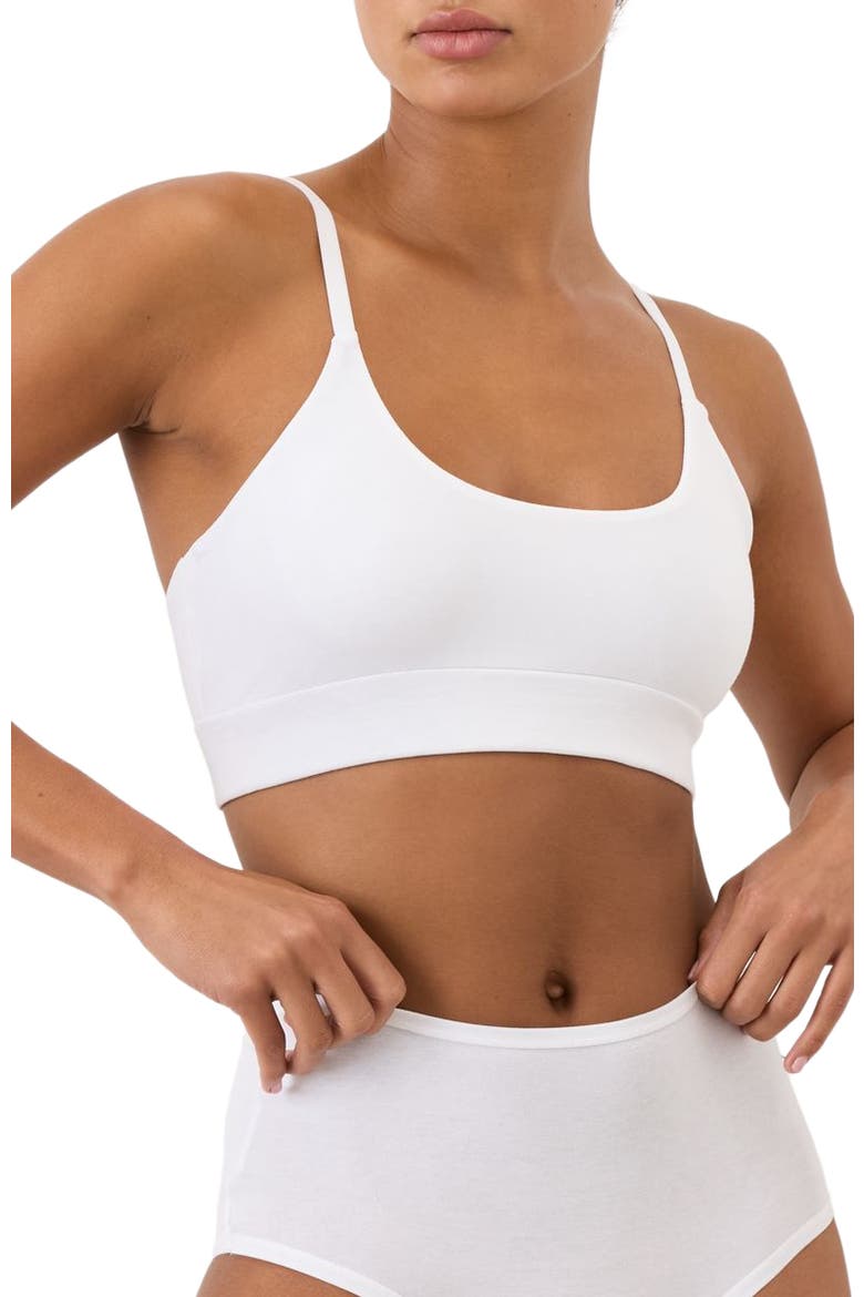 Everyday Modern Scoop Bralette Made With Organic Cotton, Main, color, White