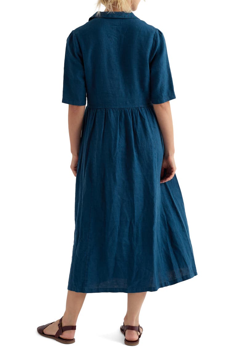 Fen Violet Linen Midi Shirtdress, Alternate, color, OCEAN DRIFT