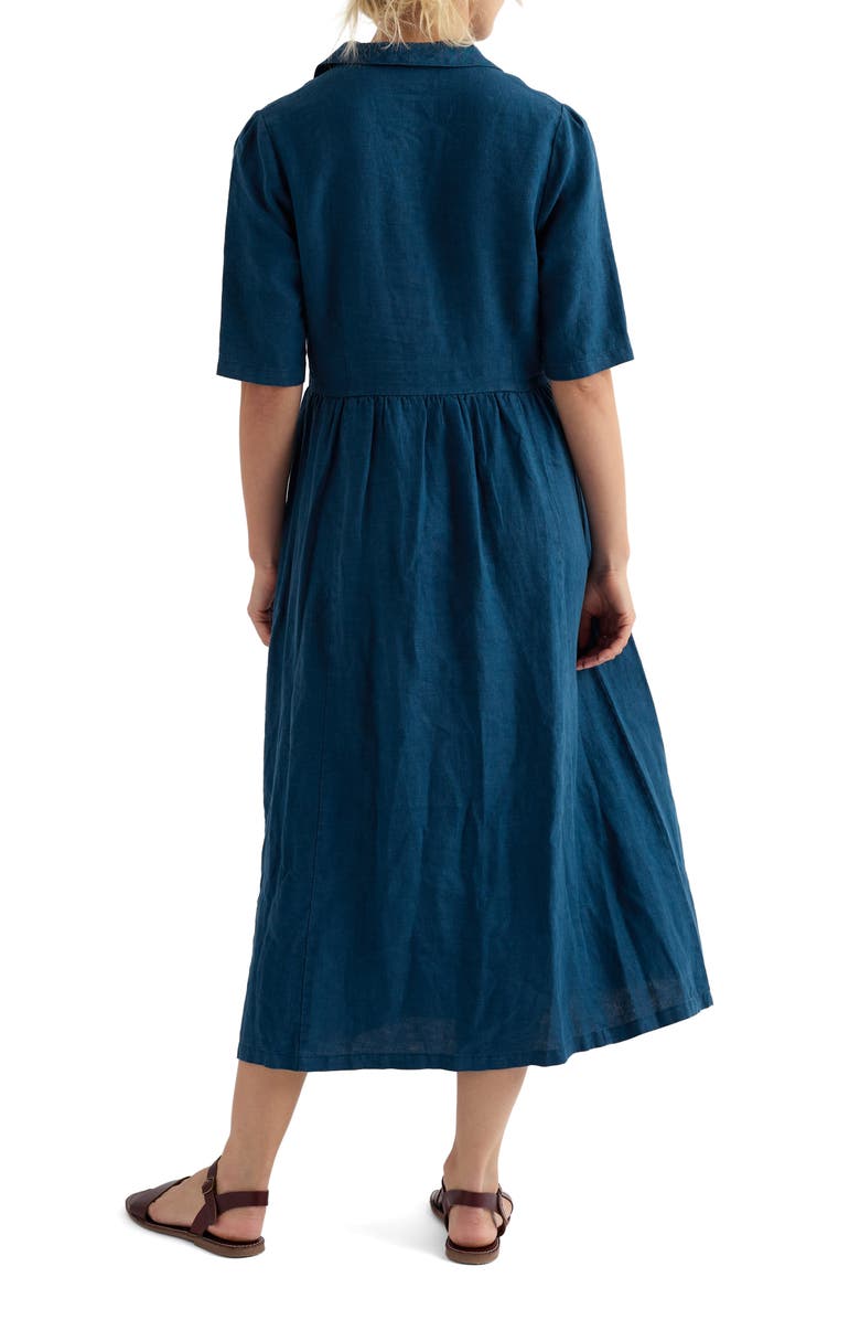 Seasalt Cornwall Fen Violet Linen Midi Shirtdress, Alternate, color, Ocean Drift