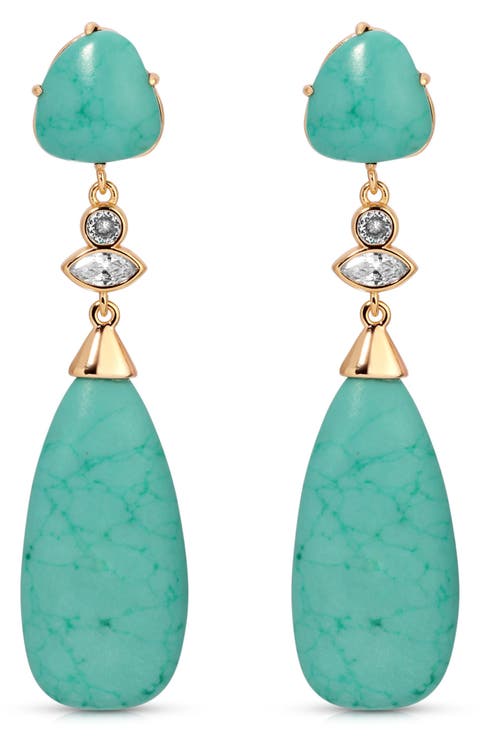 Reconstituted Turquoise Drop Earrings