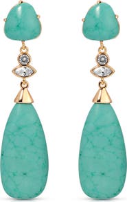 Ettika Reconstituted Turquoise Drop Earrings