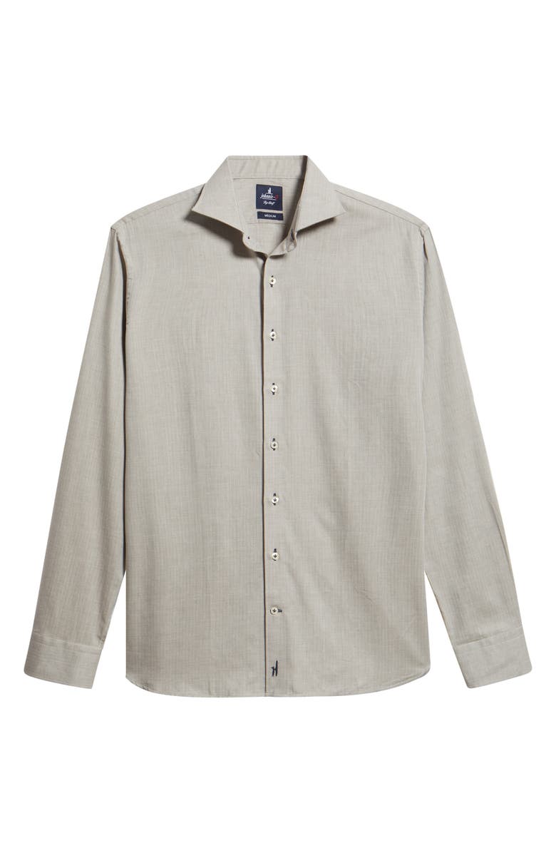 johnnie-O Augustin Herringbone Cotton Button-Up Shirt, Alternate, color, Hazelnut