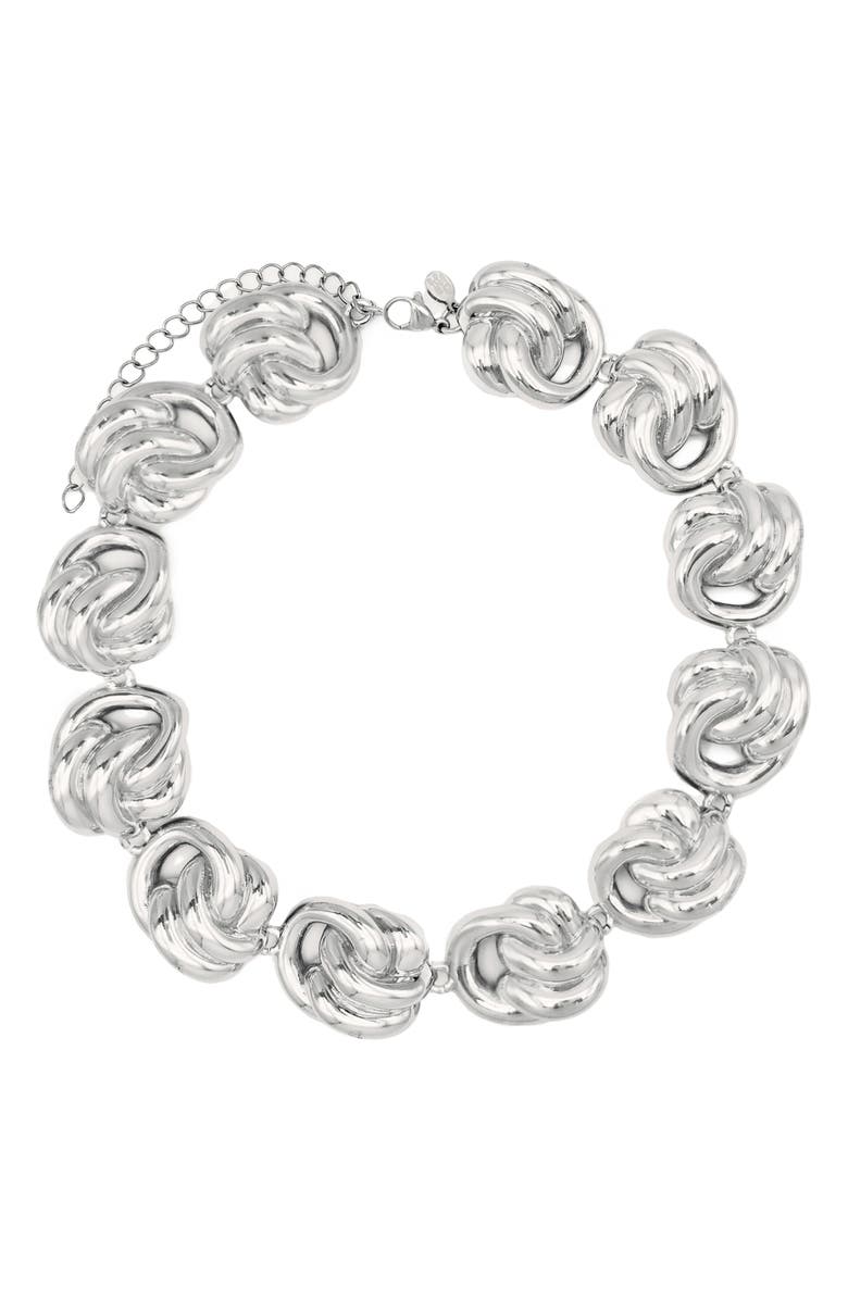 Petit Moments Miami Knot Link Necklace, Main, color, Silver