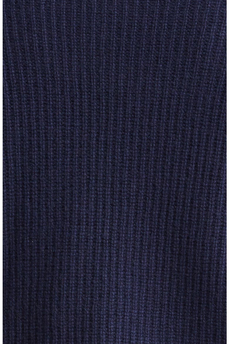 Cashmere & Extrafine Merino Wool Rib Half Zip Sweater, Alternate, color, MIDNIGHT