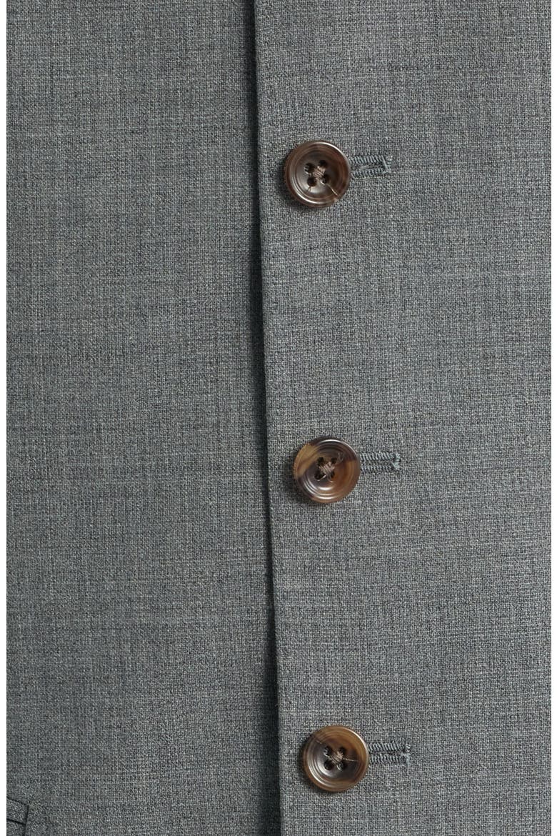 Owen Five-Button Stretch Wool Vest, Alternate, color, GREY