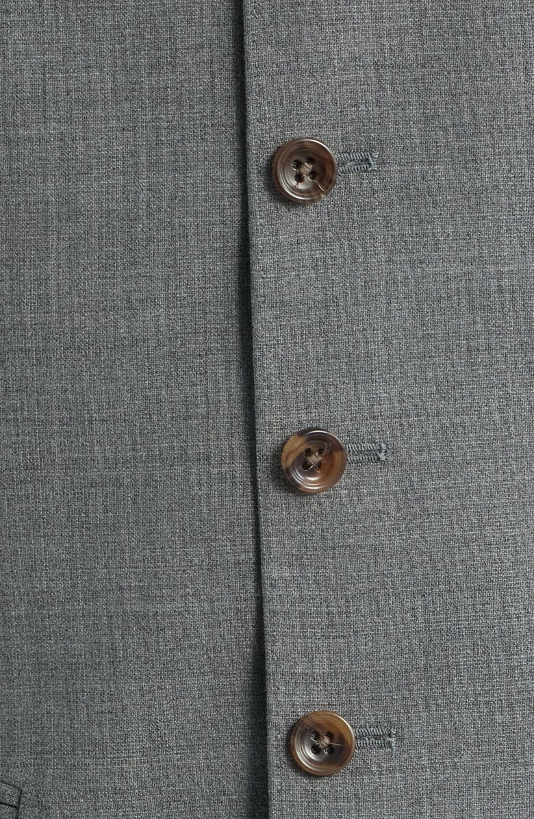 Jack Victor Owen Five-Button Stretch Wool Vest, Alternate, color, Grey
