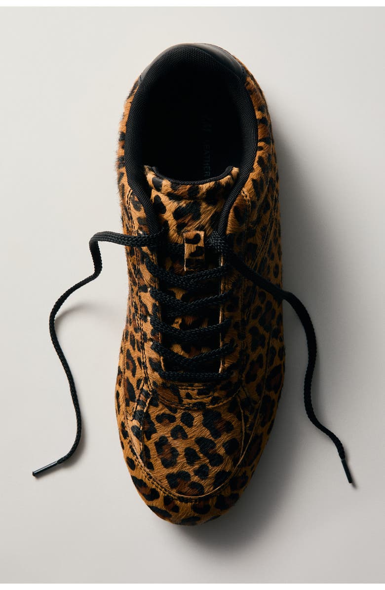 H&M Leather Trainers, Alternate, color, Beige/Faux Leopard