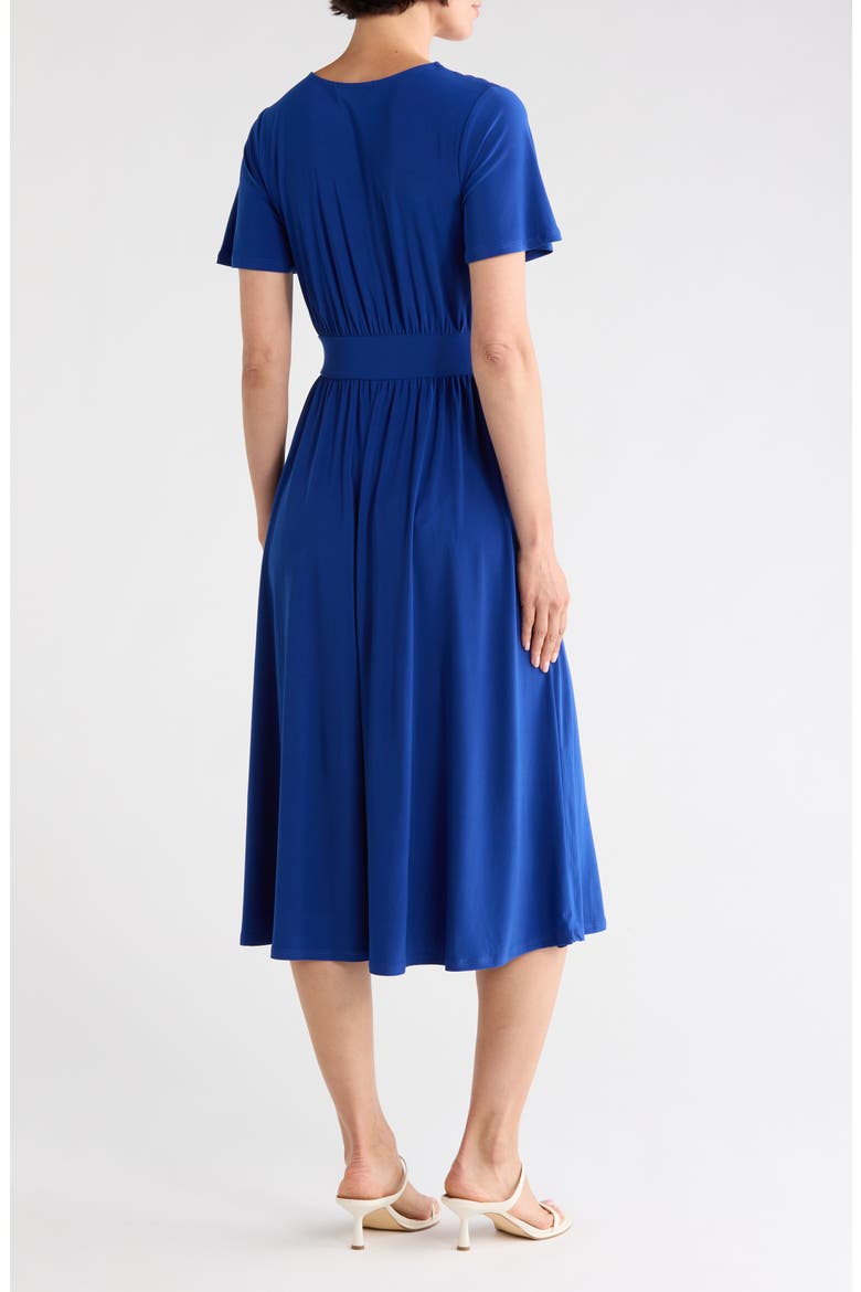 Knit Short Sleeve Midi Dress, Alternate, color, ROYAL