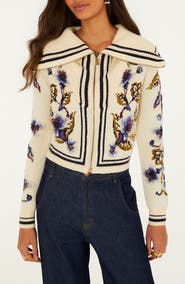 FARM Rio Golden Nature Front Zip Cardigan
