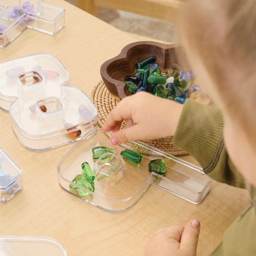 Kaplan Early Learning Company Loose Parts Number Trays In Transparent