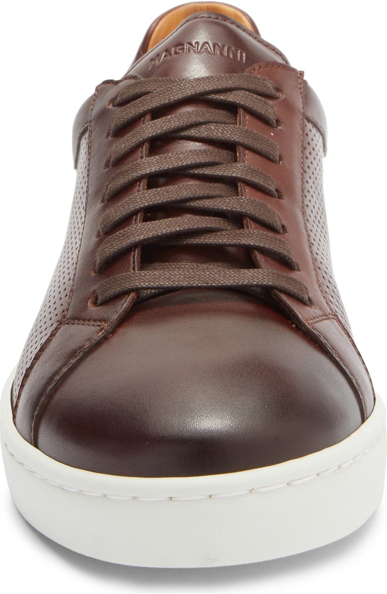 Magnanni Elonso Perforated Sneaker, Alternate, color, Midbrown
