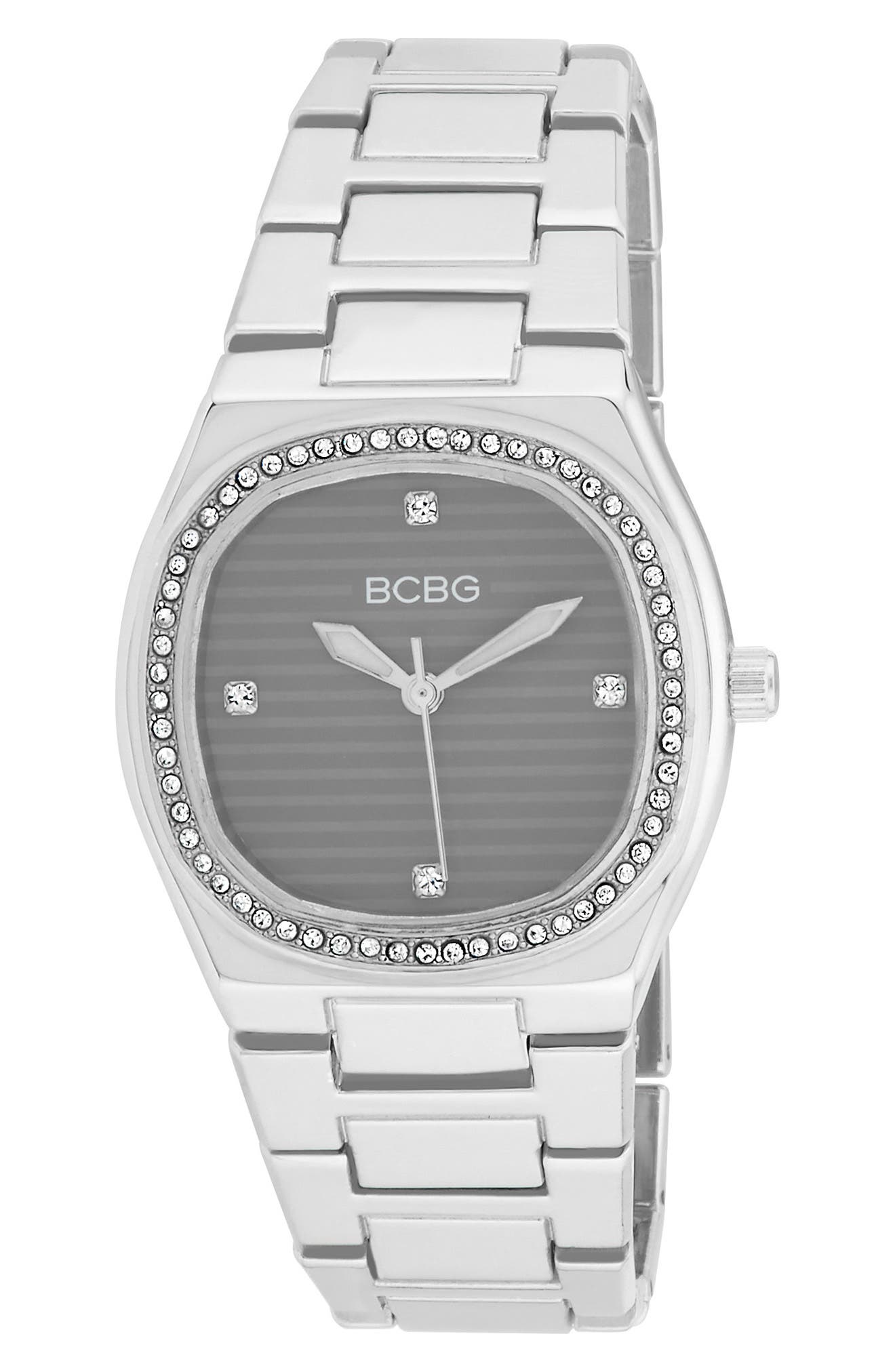 BCBG Cabinet Crystal Bracelet Strap Watch, 33mm