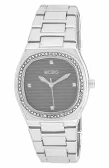 BCBG Cabinet Crystal Bracelet Strap Watch, 33mm