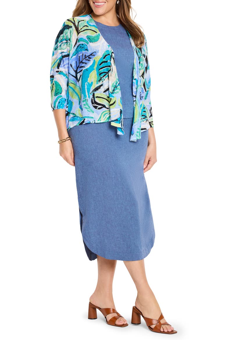 Rumba Linen Blend Sleeveless Top, Alternate, color, BLUE MIX