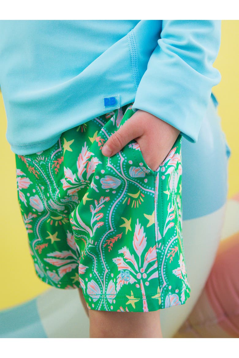 UPF50+ Sun Protected Stretch Swim Trunks, Alternate, color, Coconut Cabana