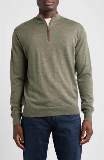Autumn Crest Merino Wool Blend Quarter Zip Sweater