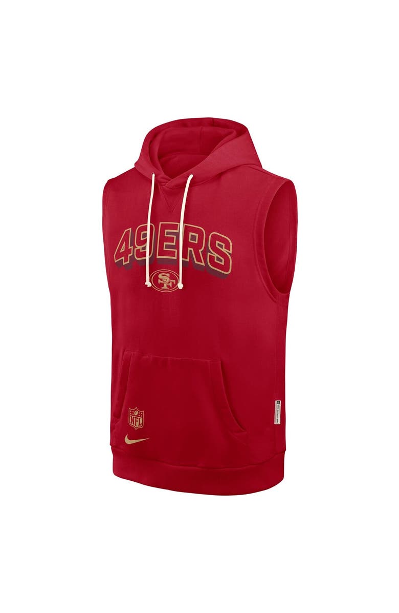 Nike Men's Nike Scarlet San Francisco 49ers Sideline Performance Sleeveless Pullover Hoodie, Alternate, color, Scarlet