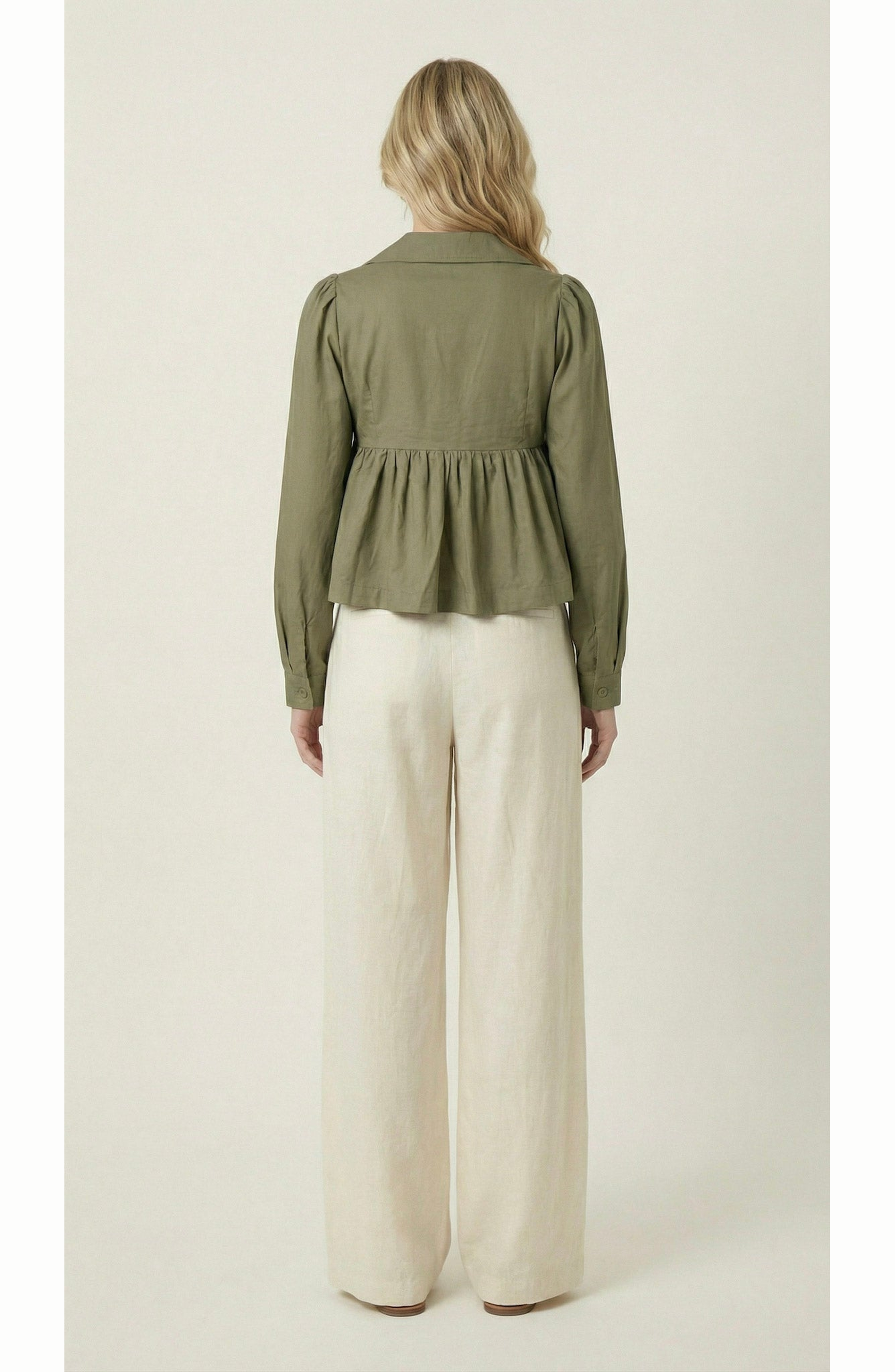 Smocked Panel Tie Front Blouse - image 2