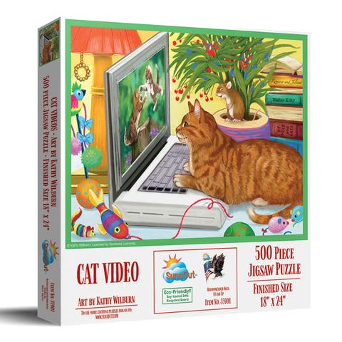 Cat Videos 500 piece Jigsaw Puzzle for Adults