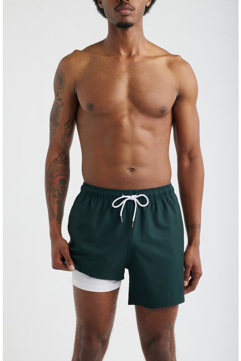 Clubhouse Swim Trunks, Alternate, color, GREEN