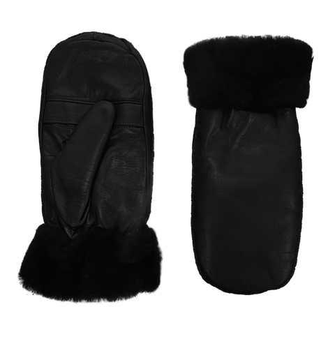 Marie-Alix Rabbit Fur Lined Lambskin  Mitten