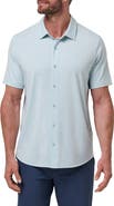 TravisMathew Shore of It Geo Print Short Sleeve Button-Up Knit Shirt