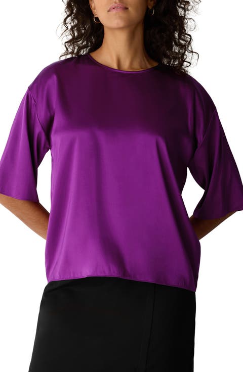 Silk Stretch Satin Top