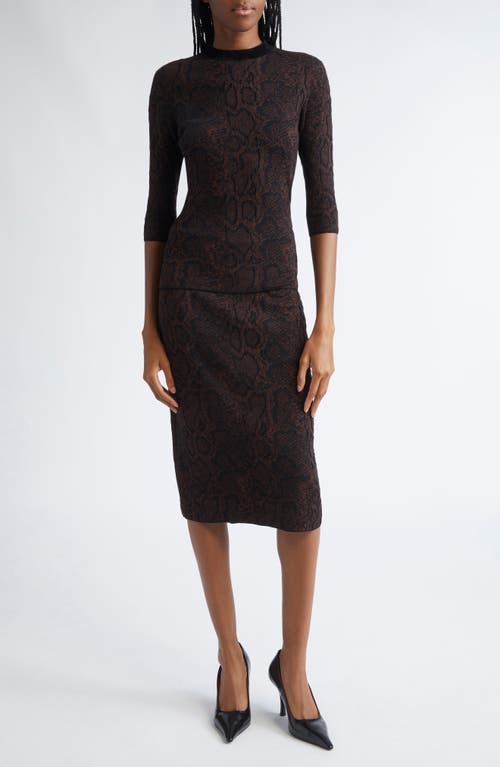 Stella Mccartney Snakeskin Jacquard Wool Blend Top In Multi