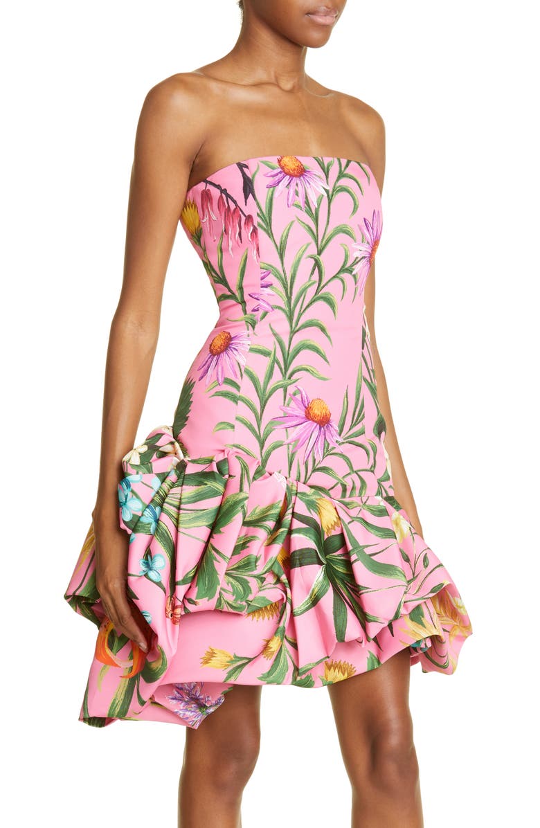 Oscar de la Renta Floral Tapestry Strapless Cocktail Dress, Alternate, color,