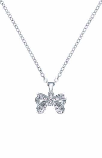 Crestra Crystal Petite Bow Pendant Necklace