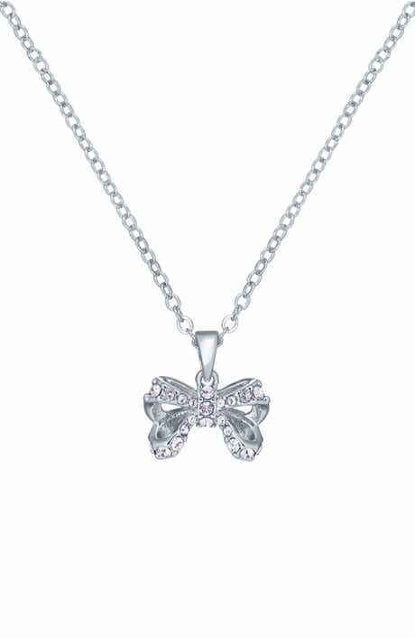 Crestra Crystal Petite Bow Pendant Necklace