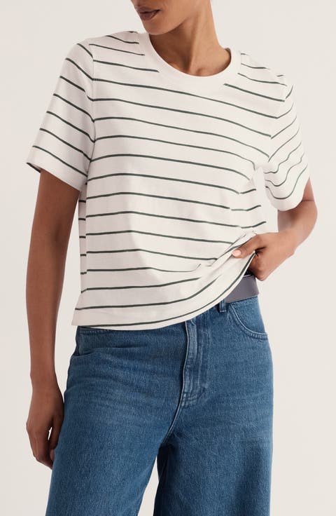 Copseland Striped Organic Cotton T-Shirt