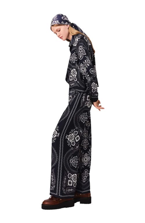 Maje Flowing Print Trousers In Black