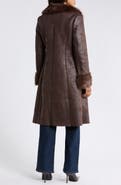 CeCe Notch Collar Faux Shearling Coat