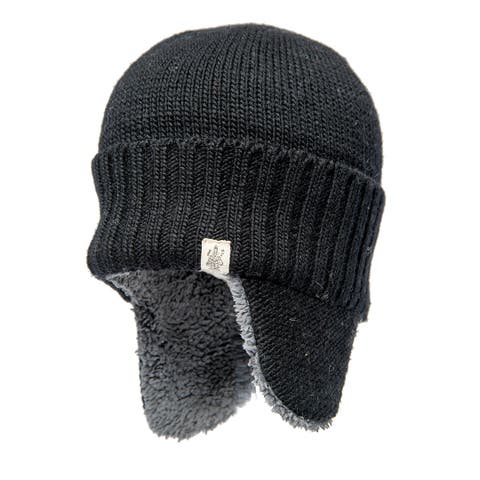 Hand Loom Rib Band Earflap Hat