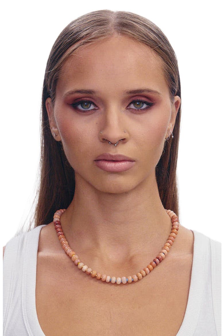 Sadie Light Brown Quartz Gold Plated Necklace, Alternate, color, Light Brown