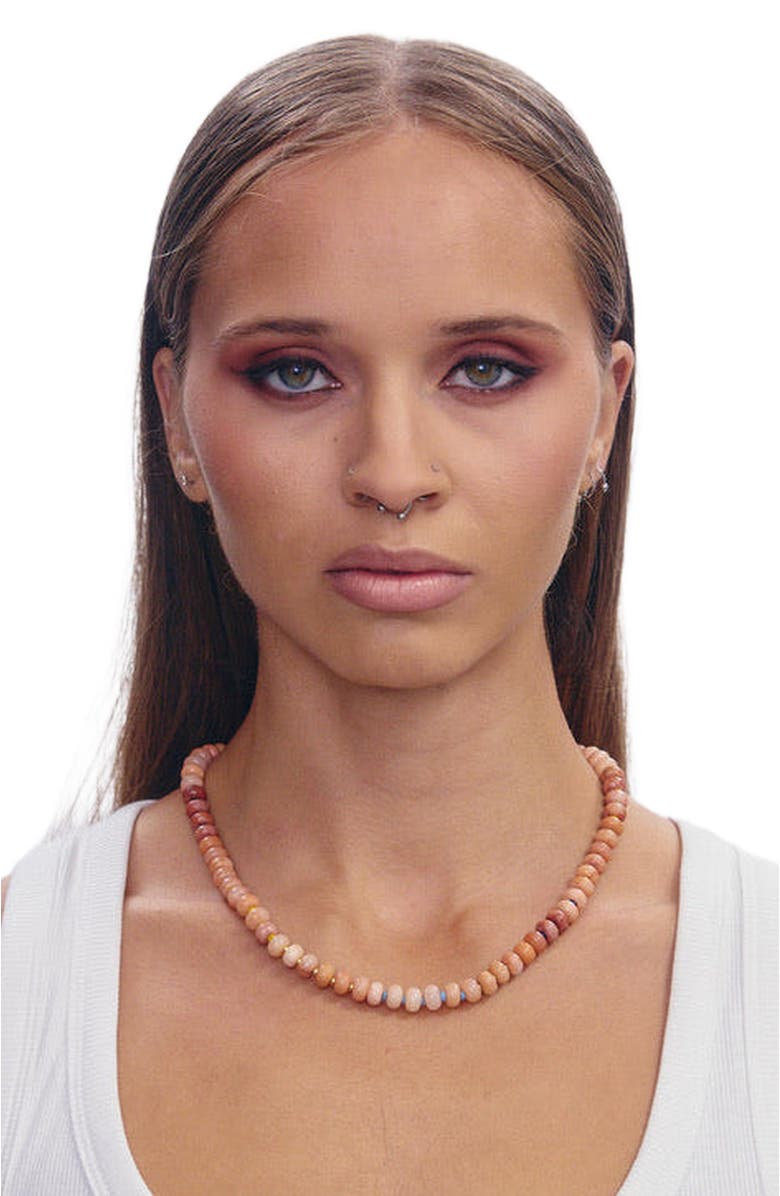 SHOP SPICY DAN Sadie Light Brown Quartz Gold Plated Necklace, Alternate, color, Light Brown