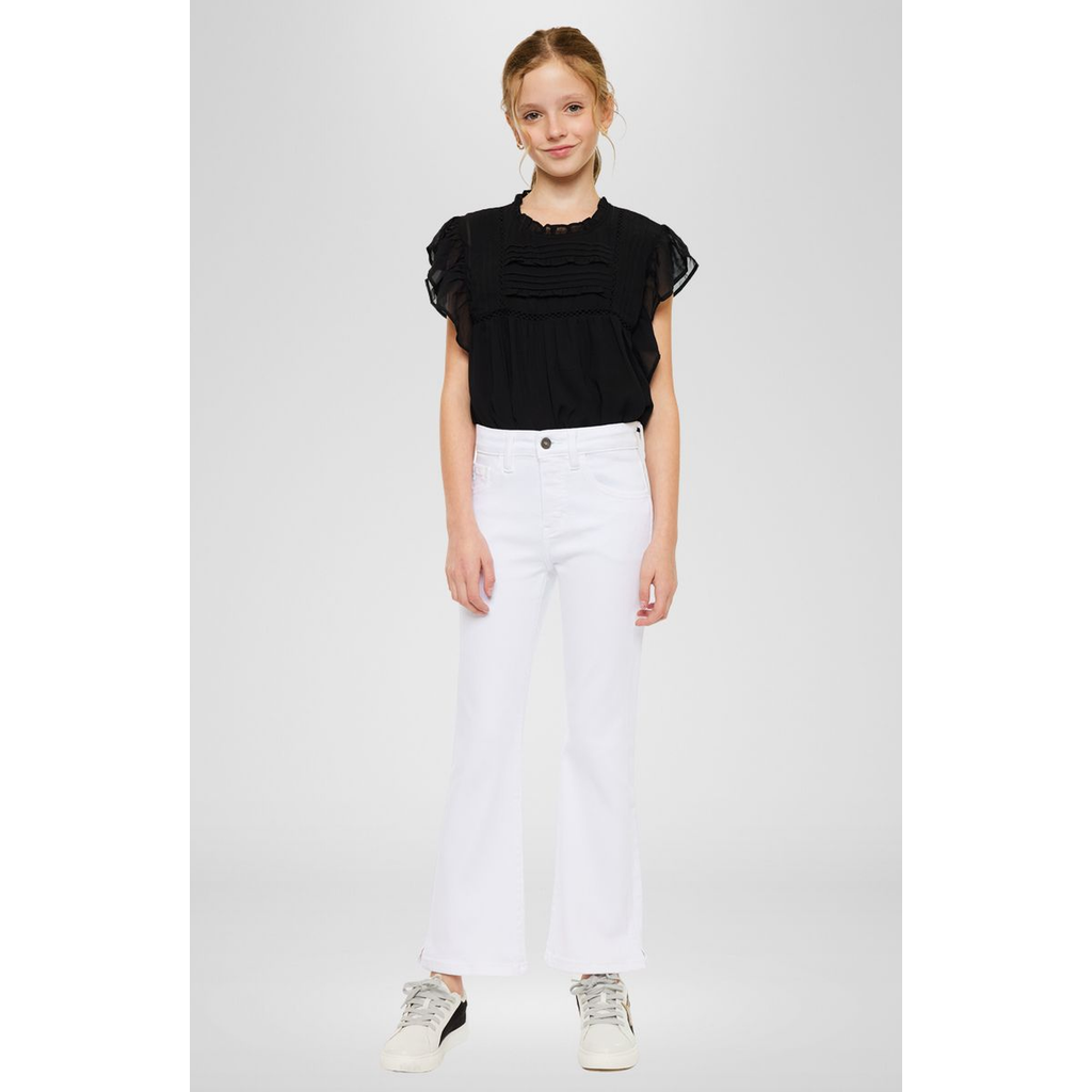 Kancan Bristol High Rise Kick Flare Jeans In White