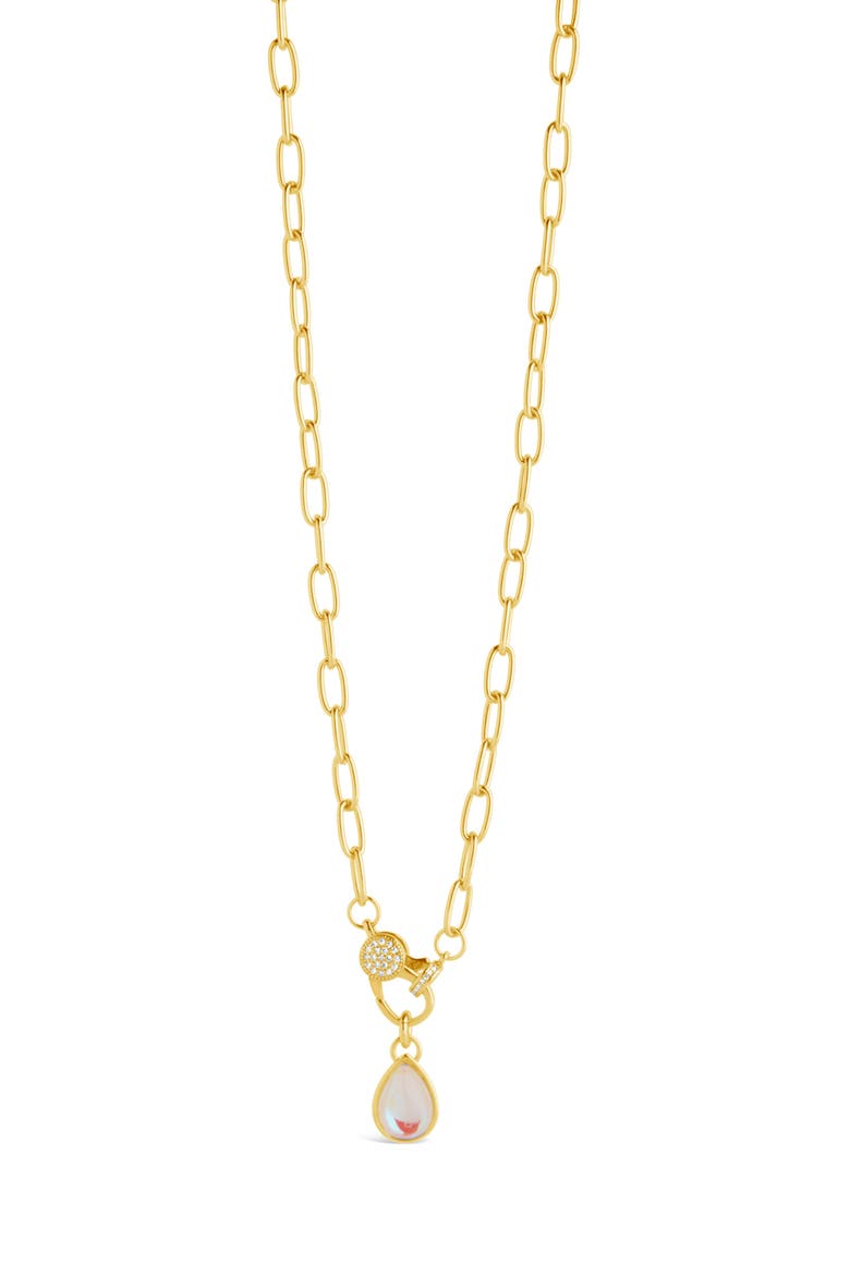 Tay Moonstone Charm Pendant Necklace, Main, color, GOLD