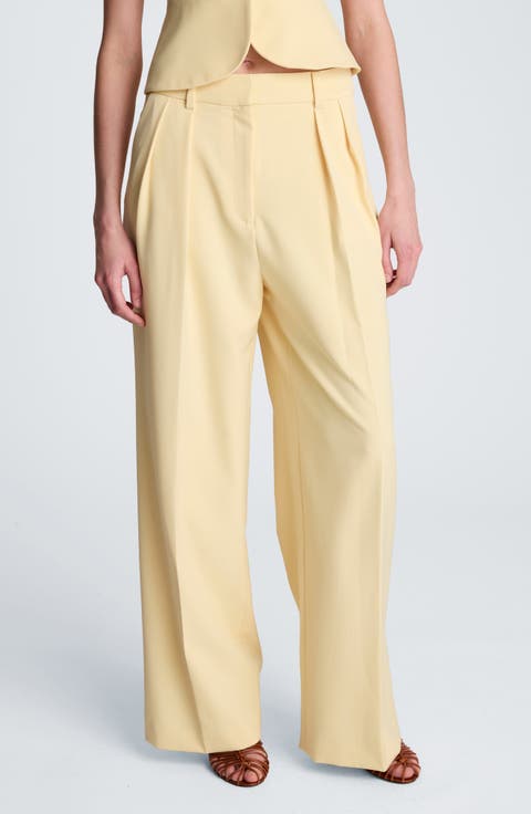Double Pleat Wide Leg Pants