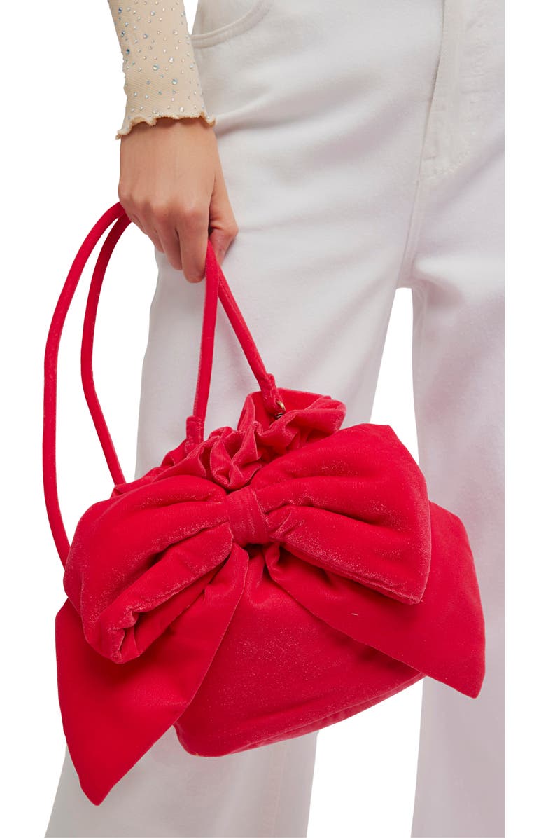 Free People Belle Velvet Bow Bag, Alternate, color, Pink