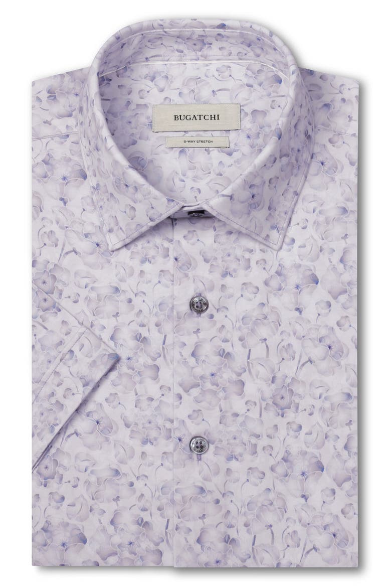 Miles OoohCotton® Print Short Sleeve Button-Up Shirt, Alternate, color, ORCHID