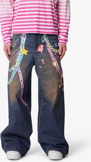 mnml Rave Chain Print Jeans