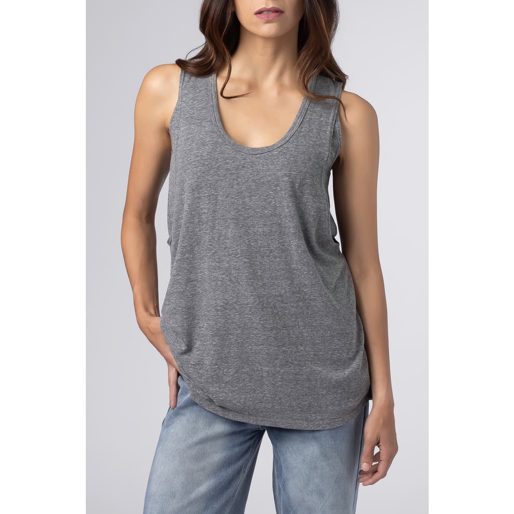 Bun Maternity Nursing Apparel Flowy Nursing Tank Top Cotton Blend In Gray