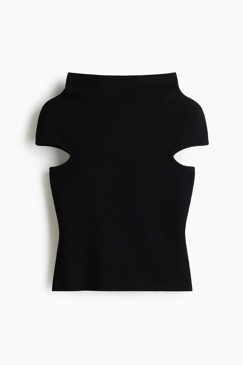 Turtleneck Top, Alternate, color, Black